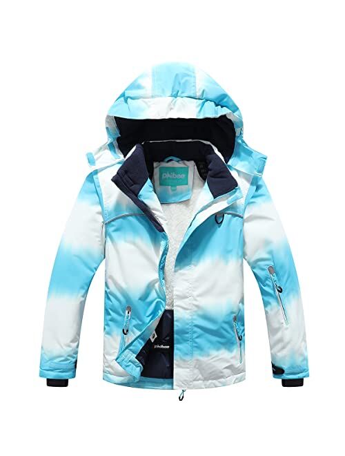 PHIBEE Girls' Waterproof Windproof Outdoor Warm Snowboard Ski Jacket