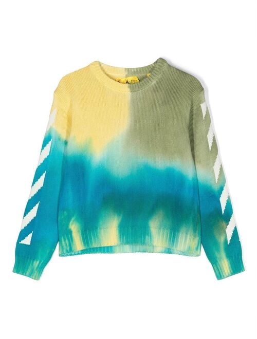 Off-White Kids tie-dye cotton jumper