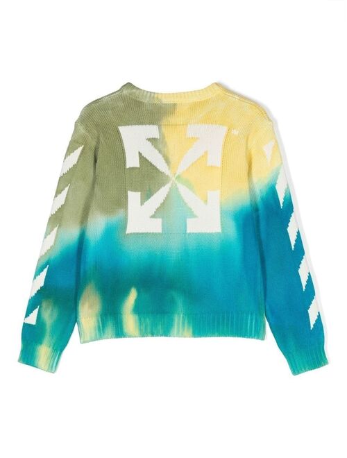 Off-White Kids tie-dye cotton jumper