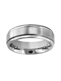 Men's Titanium Raised Center Wedding Band