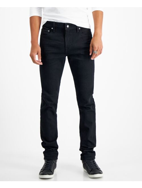 GUESS Men's Skinny-Fit Solid Black Wash Mid-Rise Jeans