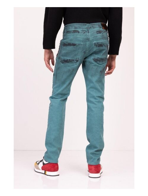 RON TOMSON Men's Modern Swiped Denim Jeans