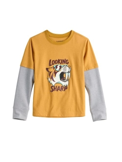 Boys 4-12 Jumping Beans Thermal Sleeve Skater Graphic Tee