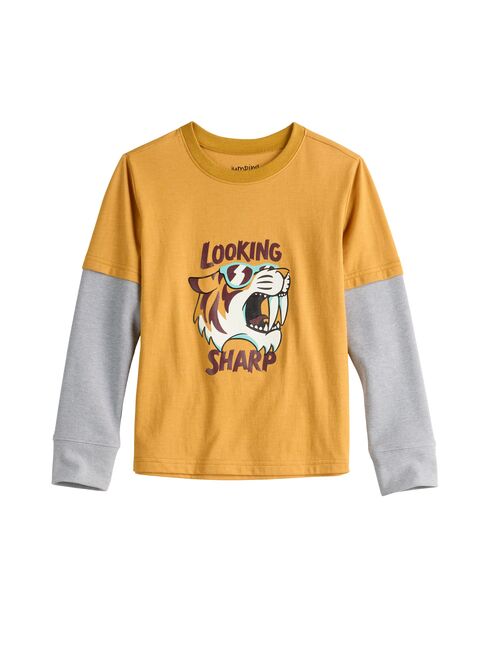 Boys 4-12 Jumping Beans Thermal Sleeve Skater Graphic Tee