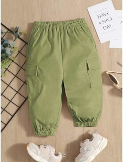 Baby Solid Flap Pocket Cargo Pants