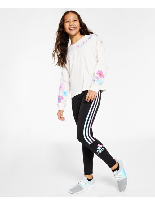 adidas Big Girls Long Sleeve Waist T-shirt