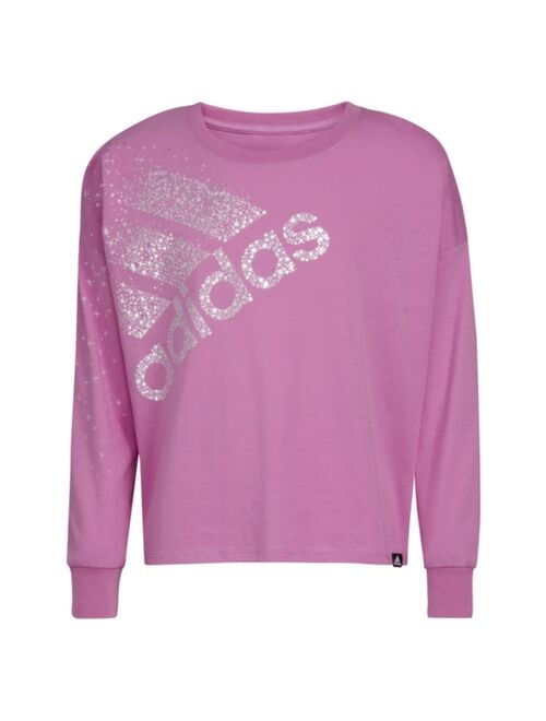 adidas Big Girls Long Sleeve Waist T-shirt