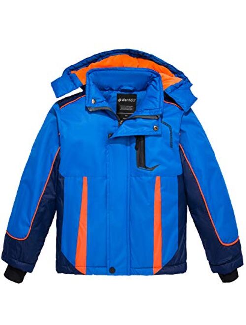 Wantdo Boy's Waterproof Ski Jacket Warm Winter Snow Coat Hooded Windproof Snowboarding Raincoats