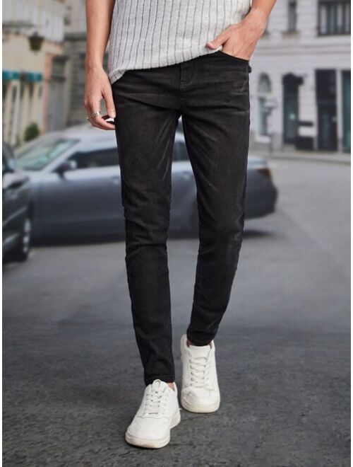 SHEIN Men Slant Pocket Skinny Jeans