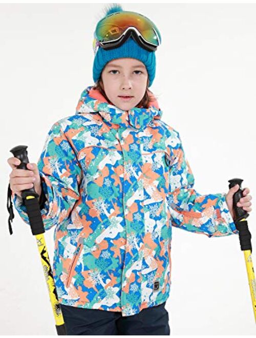 PHIBEE Big Boys' Waterproof Breathable Outdoor Warm Snowboard Ski Jacket