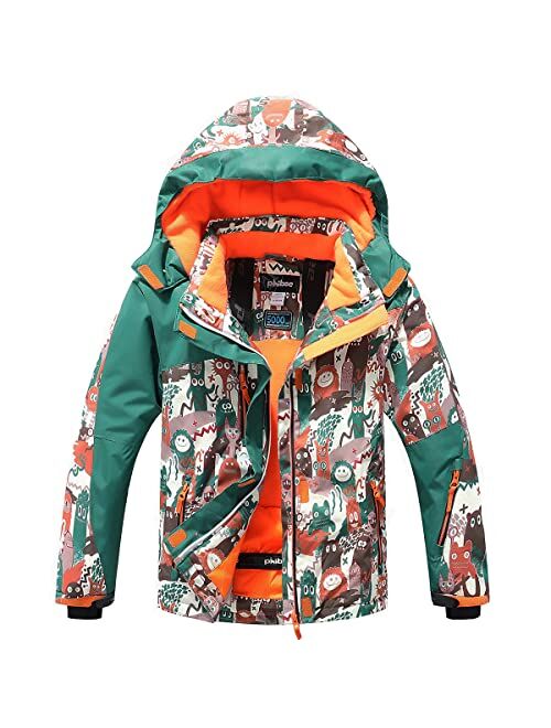 PHIBEE Big Boy's Waterproof Breathable Snowboard Ski Jacket