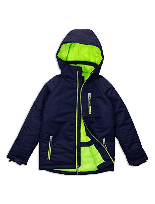 Arctic Quest Boys Windproof Water Resistant Insulated Hooded Winter Snow and Ski Jacket