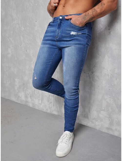 SHEIN Men Ripped Skinny Jeans