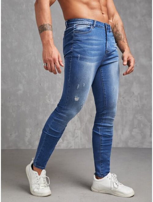 SHEIN Men Ripped Skinny Jeans