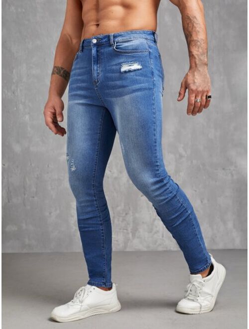 SHEIN Men Ripped Skinny Jeans