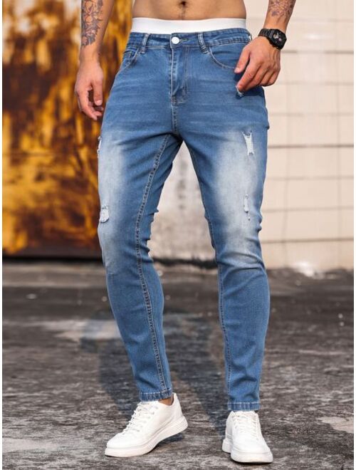 Buy Shein Men Ripped Skinny Jeans online | Topofstyle