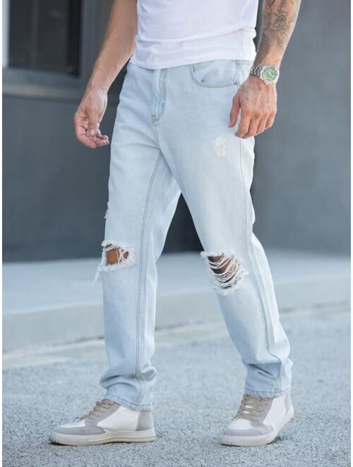 Shein Men Ripped Straight Leg Jeans