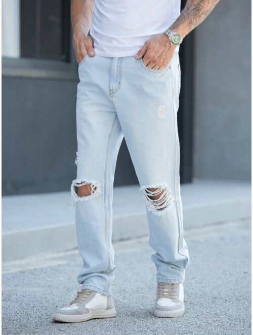 Shein Men Ripped Straight Leg Jeans