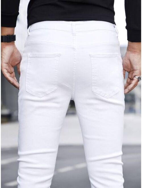 Shein Men Ripped Frayed Skinny Jeans