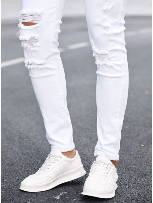 Shein Men Ripped Frayed Skinny Jeans