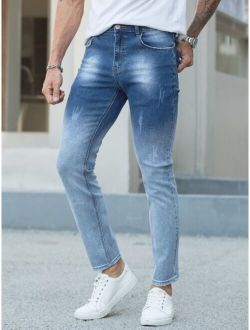 Men Colorblock Skinny Jeans