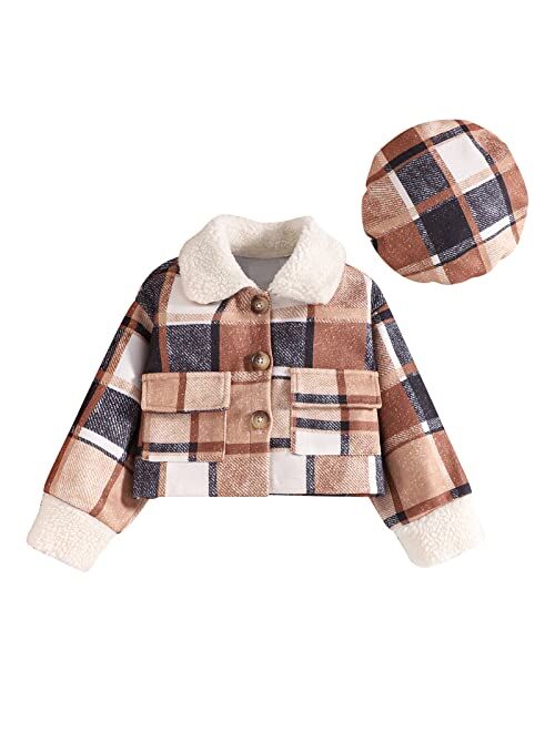 Noubeau Baby Boys Girls Corduroy Jacket Kids Toddler Sherpa Lined Top Lapel Button Down Thicked Warm Coat Winter Outerwear