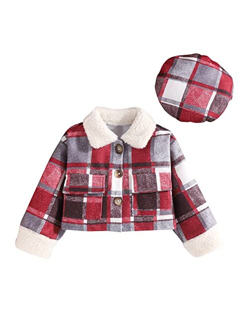 Noubeau Baby Boys Girls Corduroy Jacket Kids Toddler Sherpa Lined Top Lapel Button Down Thicked Warm Coat Winter Outerwear