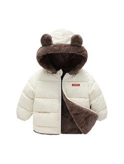 Generic Kids Baby Boys Winter Coat Fleece Lined Thick Warm Outerwear Toddler Solid Color Corduroy Jacket 6M-3Y