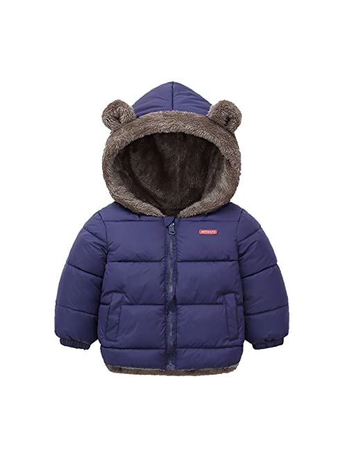 Generic Kids Baby Boys Winter Coat Fleece Lined Thick Warm Outerwear Toddler Solid Color Corduroy Jacket 6M-3Y