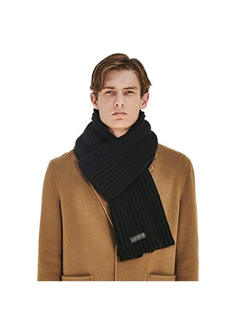 CACUSS Men's Long Thick Cable Cold Winter Warm Scarf Soft Knitted Neckwear