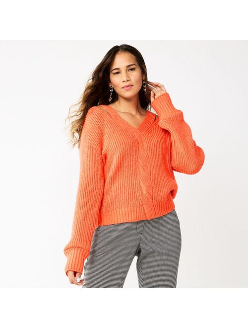 Women's Nine West Twist-Front Cutout Sweater
