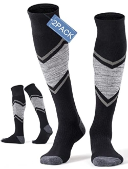 FITRELL 2/3 Pack Ski Socks for Skiing Snowboarding, Full Cushioned Winter Wool Warm Socks for Men and Women