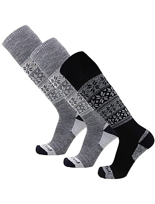 Pure Athlete Alpaca Ski Socks Men Warm Wool Sock, Women Skiing, Snowboarding