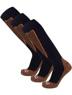 Pure Athlete Copper Compression Ski Socks Men Warm Merino Wool, OTC, Women