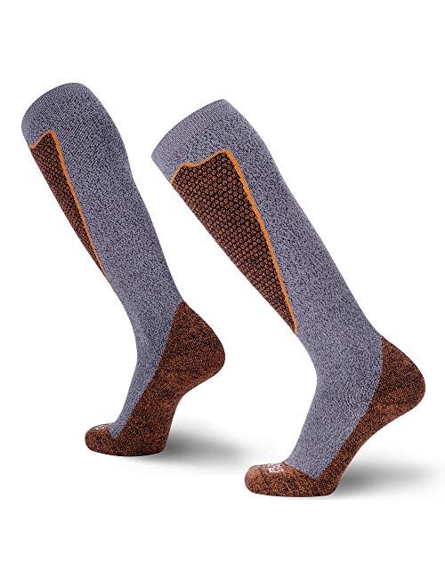 Pure Athlete Copper Compression Ski Socks Men Warm Merino Wool, OTC, Women