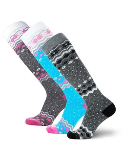 Pure Athlete Ski Socks Women Wool Warm Skiing Sock Men, Warmest Snowboard Cold Weather Pack