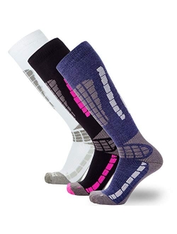 Pure Athlete Ski Socks Warm Merino Wool - Best Lightweight Thin Ski Snowboard Sock Women Men