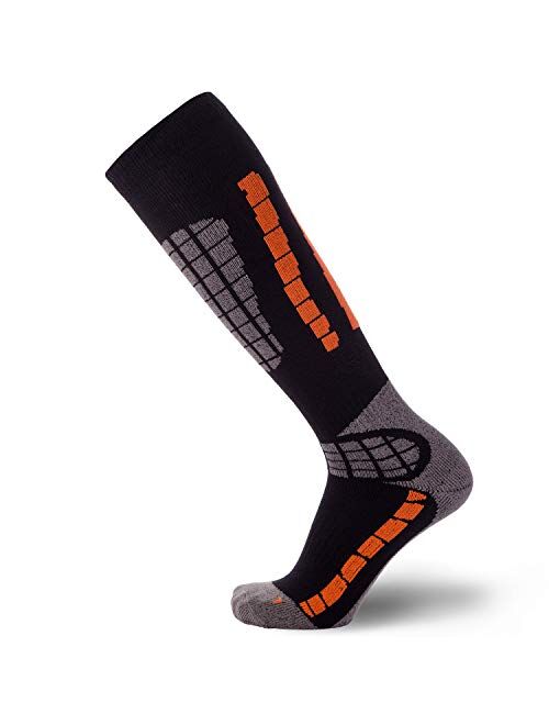 Pure Athlete Ski Socks Warm Merino Wool - Best Lightweight Thin Ski Snowboard Sock Women Men