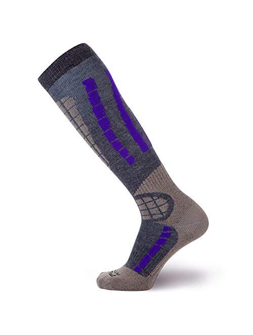 Pure Athlete Ski Socks Warm Merino Wool - Best Lightweight Thin Ski Snowboard Sock Women Men