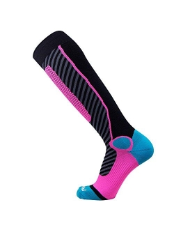 Pure Athlete Wool Ski Socks Women, Men Warm Merino Skiing, Snowboard Winter Shin Padding