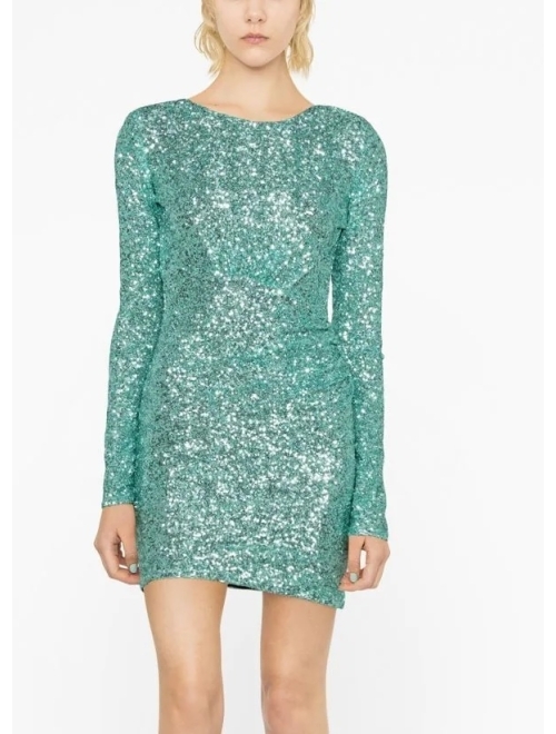 PINKO sequin-embellished long-sleeve dress