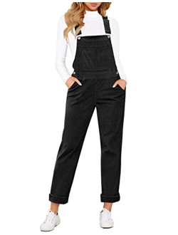 LookbookStore Womens Overalls Corduroy Bib Adjustable Straps Fashion Jumpsuit Overall for Women with Pocket