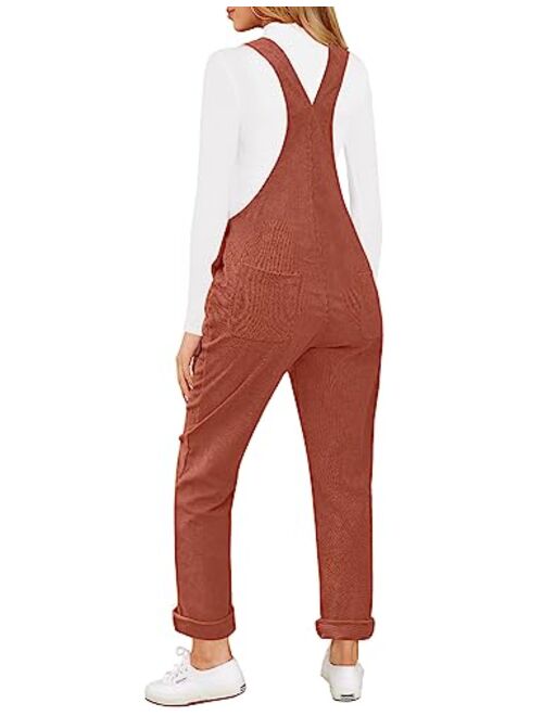 LookbookStore Womens Overalls Corduroy Bib Adjustable Straps Fashion Jumpsuit Overall for Women with Pocket