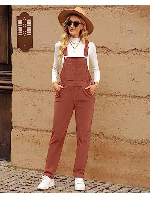 LookbookStore Womens Overalls Corduroy Bib Adjustable Straps Fashion Jumpsuit Overall for Women with Pocket