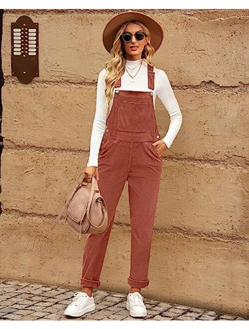 LookbookStore Womens Overalls Corduroy Bib Adjustable Straps Fashion Jumpsuit Overall for Women with Pocket