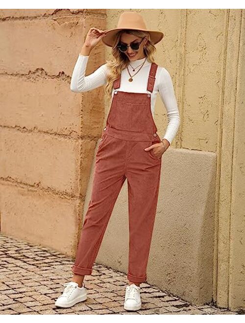 LookbookStore Womens Overalls Corduroy Bib Adjustable Straps Fashion Jumpsuit Overall for Women with Pocket