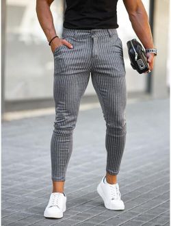 Men Striped Skinny Pants