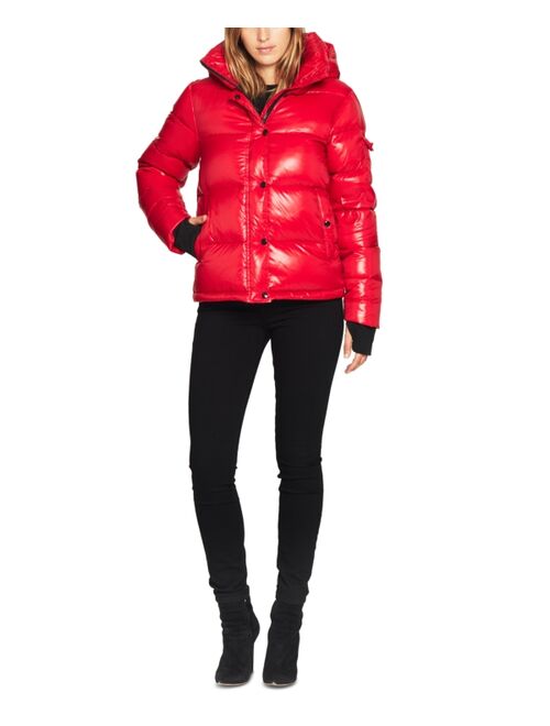 S13 Ella Lacquer Hooded Down Puffer Coat