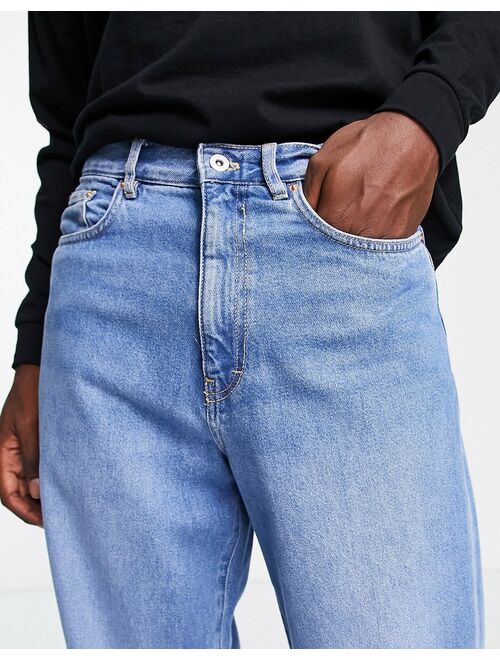 Stan Ray 5-pocket wide mid wash jeans in blue