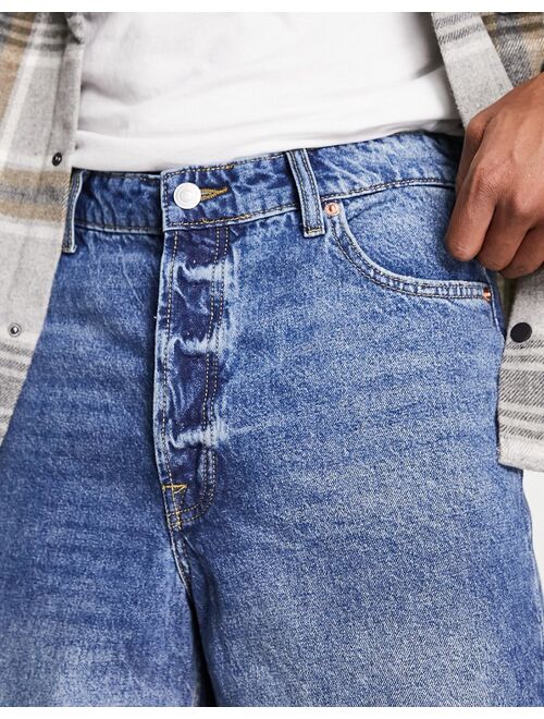 Only & Sons Five baggy fit jeans in mid wash